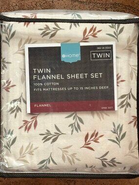 3-pc Target Home Floral Twin Size Cotton Flannel Sheet Set COMFY WARM